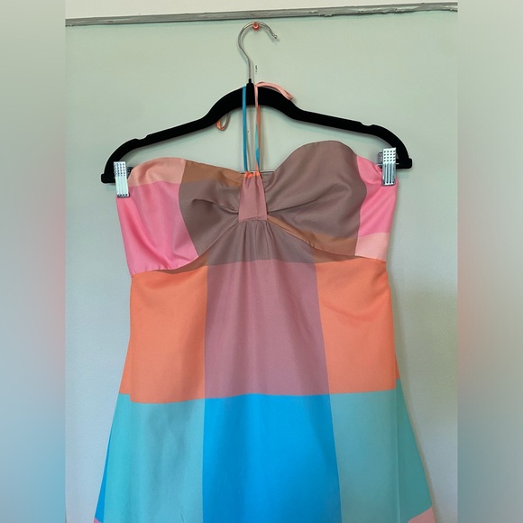 NWOT Colorblock Halter Maxi - Picture 4 of 7